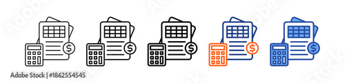 Bookkeeping Different Set Vector Icon