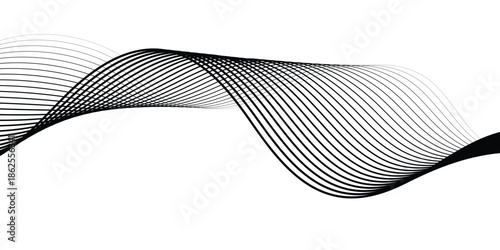 abstract creative minimalist black blend line design for card, poster, background.