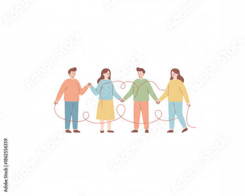 Connecting people with red thread of fate
