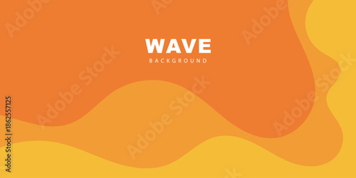 abstract creative yellow orange wave shapes banner background.