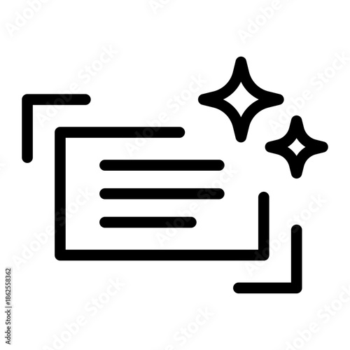 Line style icon of AI text generator representing artificial intelligence producing written content automatically.