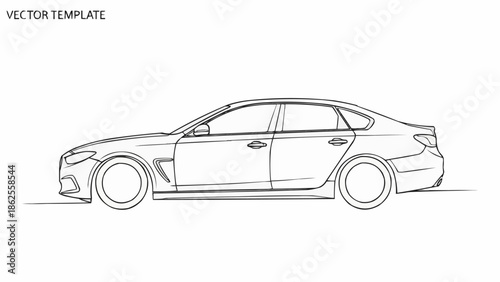 Sleek Car Outline - A Modern Automotive Design Template.