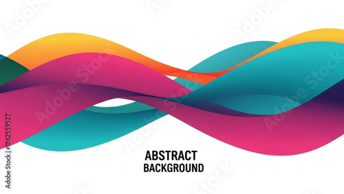 Vibrant abstract background with colorful wavy shapes and smooth gradient transitions on white background with colorful design and vibrant colors