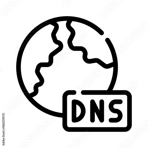 DNS server line icon