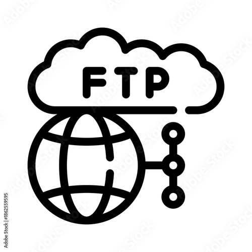 FTP server line icon