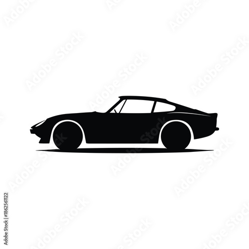 Silhouette of classic car Vector