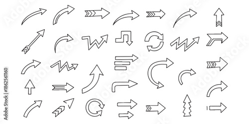 set of hand drawn arrows