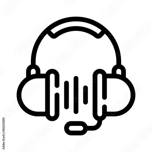 headphones line icon