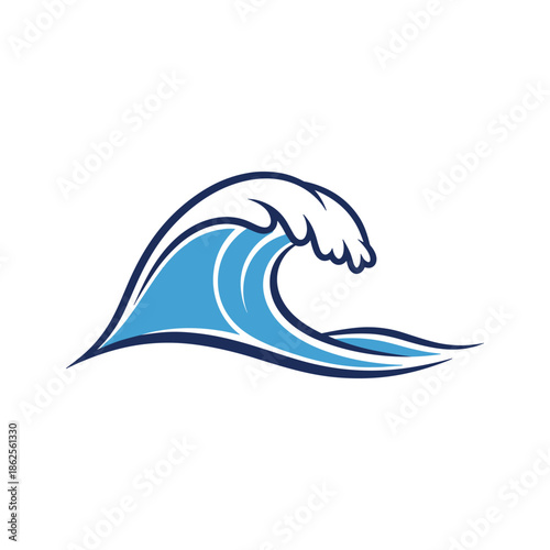 Illustrated ocean wave Vector