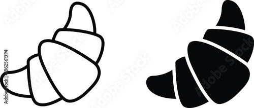 Croissant pastry food Icon Isolated on transparent background Vector Illustration.