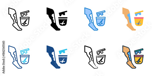 Waxing icons set multiple style collection. Editable stroke 
