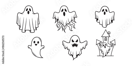 set of skulls vector illustration