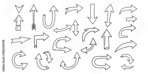 hand drawn arrows set