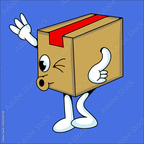 box mascot design illustration
