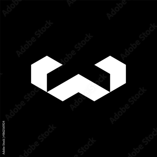 Letter W arrow bold geometric logo design