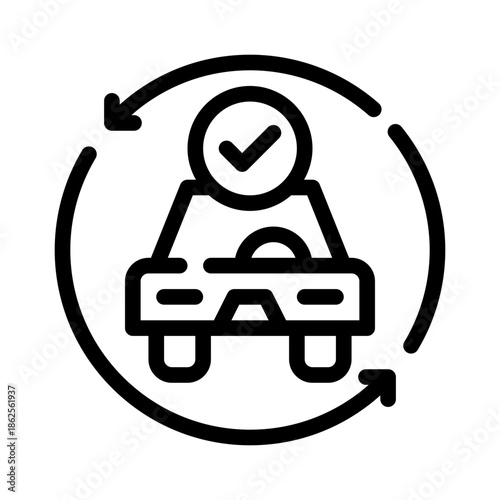pre owned car line icon