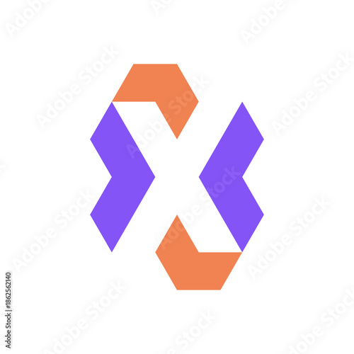 Letter X arrow modern geometric logo design