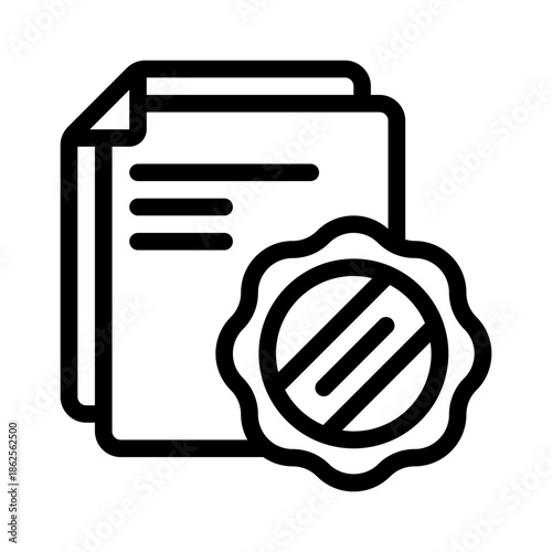 certified seal line icon