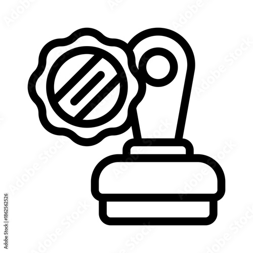 notary seal line icon