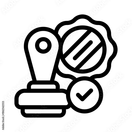 stamp seal line icon