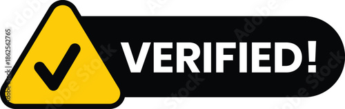 Verified Icon with Checkmark Approved Badge Symbol Vector Illustration.