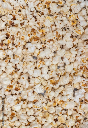 Top View of Popcorn Background with Copy Space in Vertical Orientation