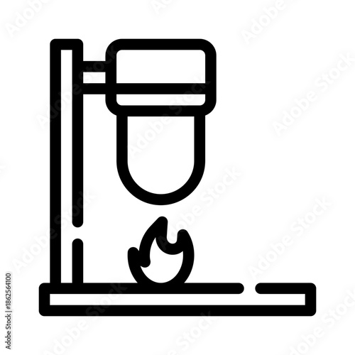 Bunsen burner line icon