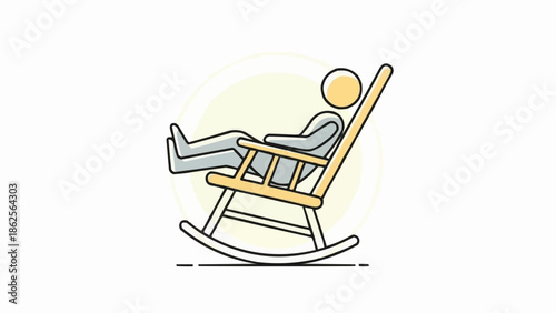 Person relaxing in a rocking chair enjoying leisure time.