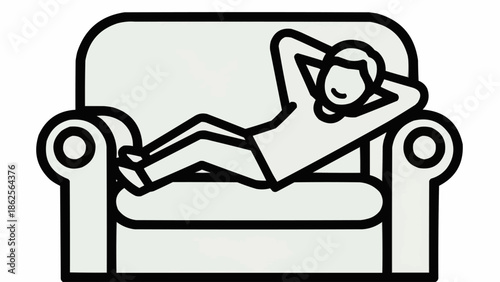 Person relaxing on a comfortable sofa at home.