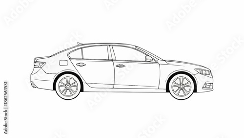 Sleek Sedan Car Outline - A Modern Automotive Design.