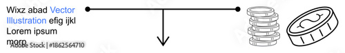 Decision-making, financial balance, weighing options, investment choices, business strategy, economics. A horizontal balance scale with coins on one side and a conceptual element. Financial balance
