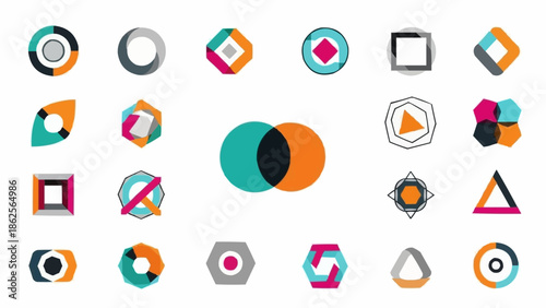 Collection of Abstract Geometric Logo Designs for Modern Branding.