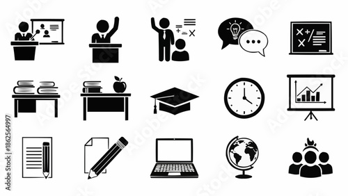 Education and Learning Icons - A Comprehensive Collection of Educational Symbols.