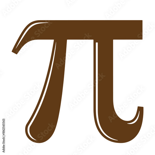 Brown mathematical pi symbol on white background