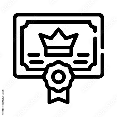 certificate line icon