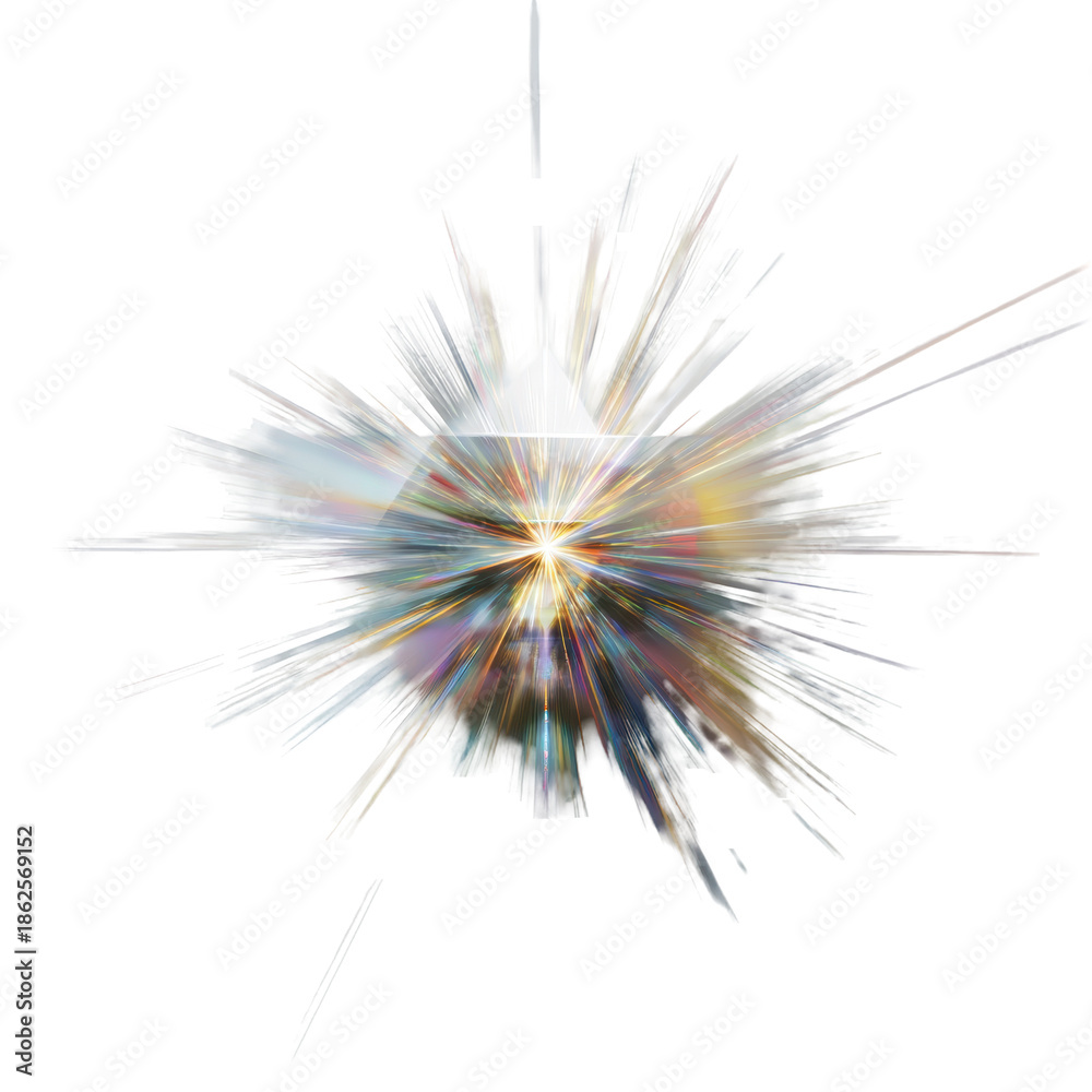 Obraz premium An abstract colorful star burst illustration with bright fireworks and light patterns creates a glowing vector explosion on a dark night space background for a festive Christmas celebration wallpaper