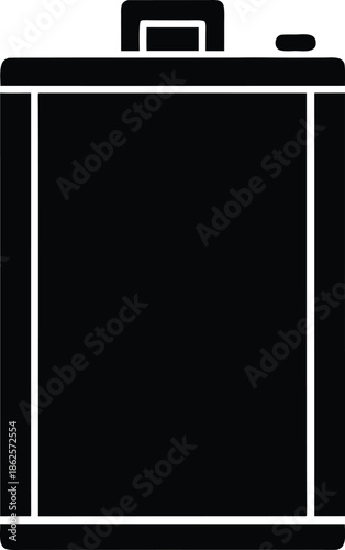 Solid black battery silhouette vector graphic power 2