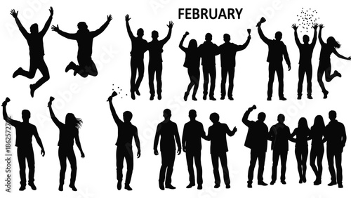 People celebrating february with joy and excitement