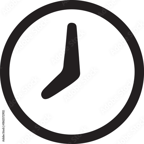 Minimal Clock Icon – Time Management Symbol in Black