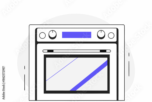 Modern kitchen oven with digital display