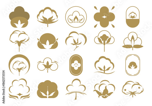 Decorative Cotton Flower Icon Element