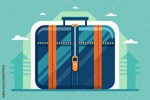 Open suitcase on a journey