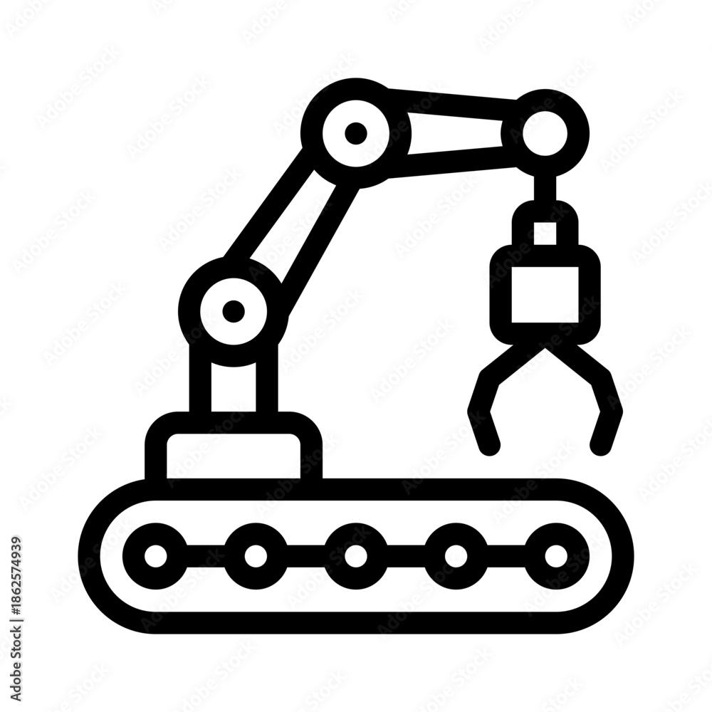 Fototapeta premium robot arm line icon