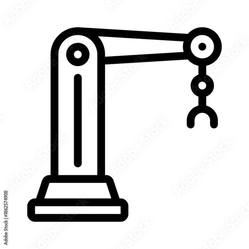 articulated robot arm line icon