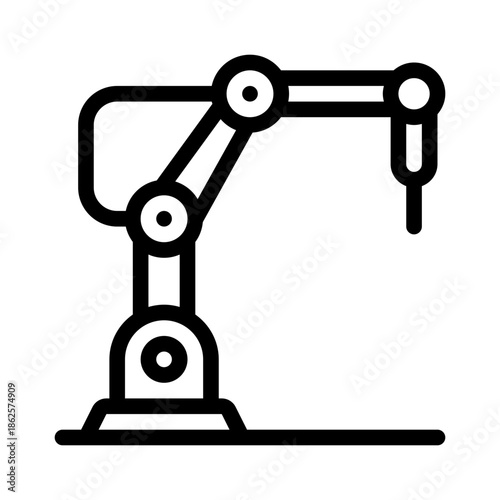 industrial robot arm line icon