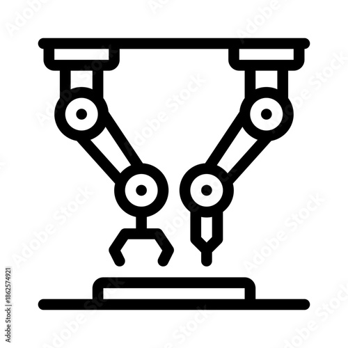 collaborative robot line icon
