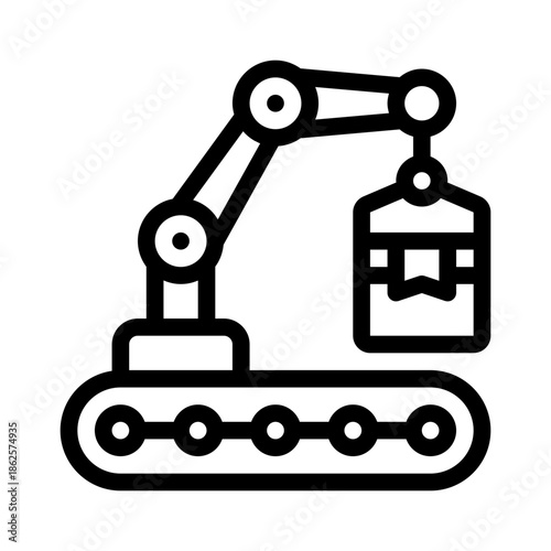 packaging robot line icon