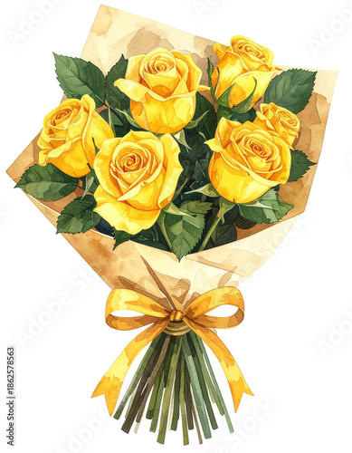 黄色い薔薇の花束