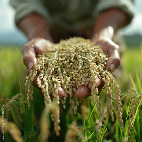 farmer, harvest, asian, senior, man, field, paddy, grain, rural, thailand, worker, traditional, lifestyle, organic, food, golden, nature, sustainability, abundance, prosperity, growth, success, herita
