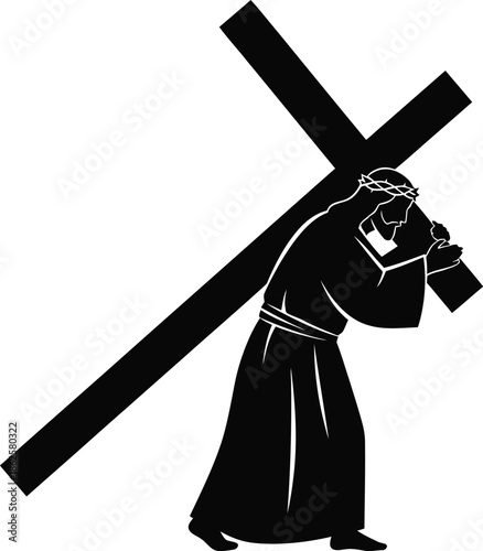 Jesus Christ carrying the cross a symbol of sacrifice and redemption